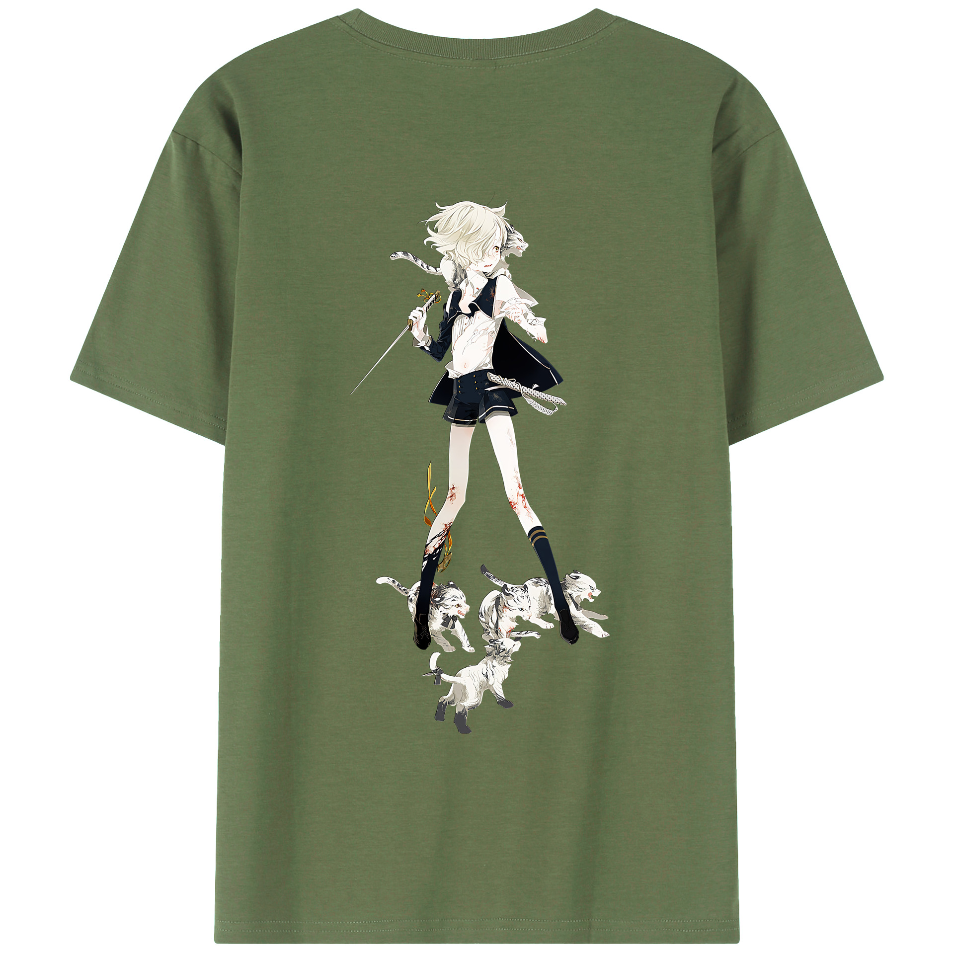（画像用） 刀剣乱舞 Touken Ranbu 綿100％ メンズ半袖Tシャツ（バックプリント） 通気性